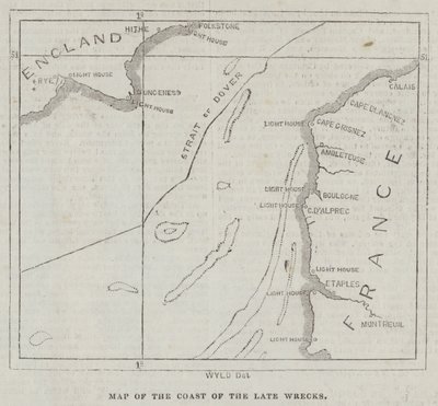 Karte der Küste der letzten Wracks (Stich) von English School