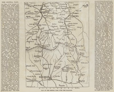 Karte des Shipka-Passes über die Balkangebirge (Stich) von English School