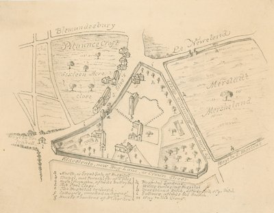 Karte der Pfarrei St Giles in the Fields, London von English School