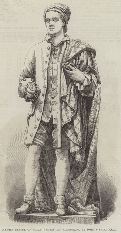 Marmorstatue von Allan Ramsay in Edinburgh, von John Steell, RSA von English School