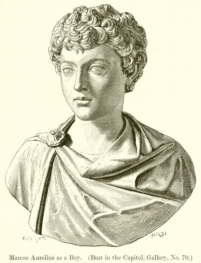 Marcus Aurelius als Junge (Büste im Kapitol, Galerie, Nr. 70) von English School
