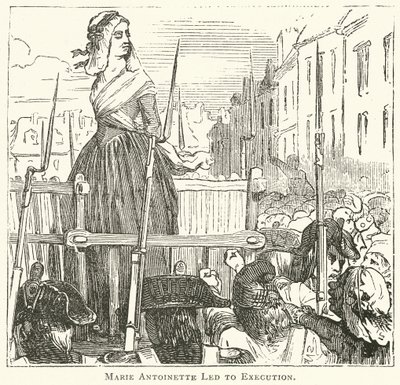 Marie Antoinette auf dem Weg zur Hinrichtung (Gravur) von English School