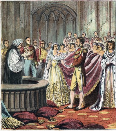 Heirat von Königin Victoria I. (1819-1901) und Prinz Albert von Sachsen-Coburg und Gotha von English School