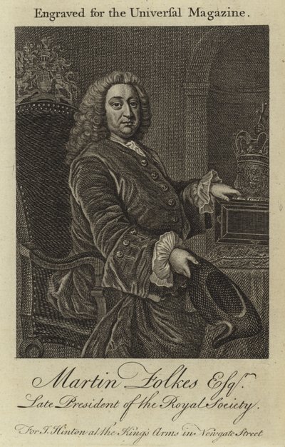 Martin Folkes Esquire, ehemaliger Präsident der Royal Society von English School