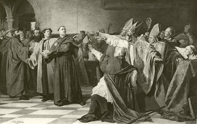 Martin Luther vor dem Reichstag zu Worms (Gravur) von English School