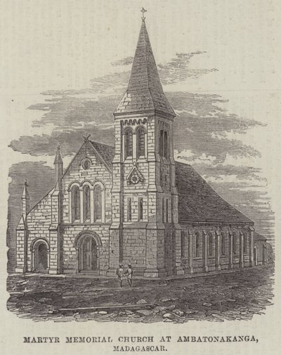 Märtyrergedenkkirche in Ambatonakanga, Madagaskar (Gravur) von English School