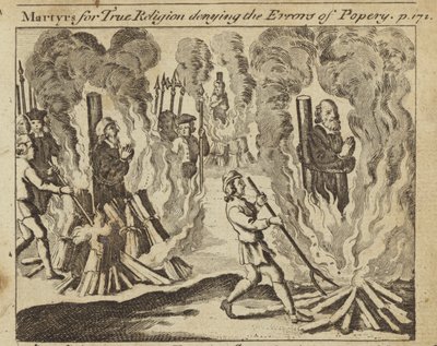 Märtyrer für den wahren Glauben, die die Irrtümer des Papsttums leugnen (Stich) von English School