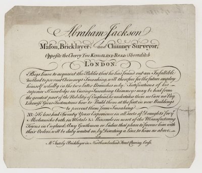 Maurer, Abraham Jackson, Visitenkarte von English School