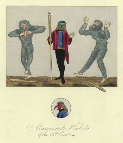 Maskerade-Gewohnheiten des 15. Jahrhunderts von English School