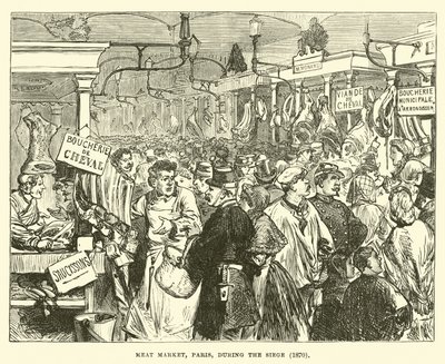 Fleischmarkt, Paris, während der Belagerung, 1870 von English School