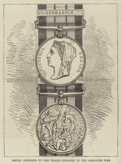 Medaille an die im Ashantee-Krieg beteiligten Truppen verliehen von English School