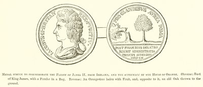 Medaille zur Erinnerung an die Flucht von James II. von English School