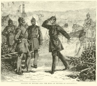 Treffen von Moltke und dem König von Preußen bei Gravelotte, August 1870 von English School