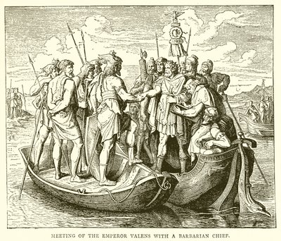 Treffen des Kaisers Valens mit einem barbarischen Häuptling von English School