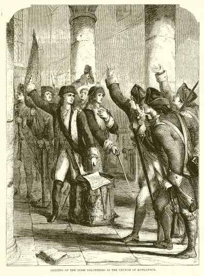 Versammlung der irischen Freiwilligen in der Kirche von Dungannon von English School
