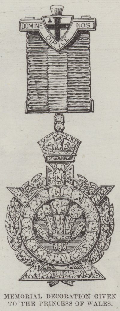 Gedenkdekoration, die der Prinzessin von Wales bei der Eröffnung der Tower Bridge überreicht wurde (Stich) von English School