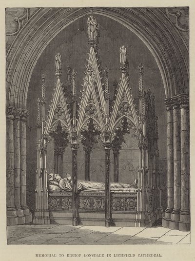 Denkmal für Bischof Lonsdale in der Kathedrale von Lichfield (Stich) von English School