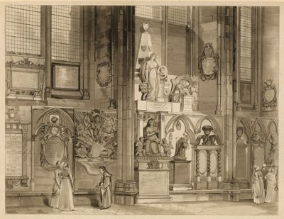 Denkmäler und Statuen in der Westminster Abbey, London von English School