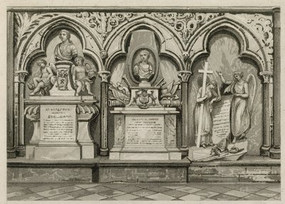 Denkmäler und Statuen in der Westminster Abbey, London von English School