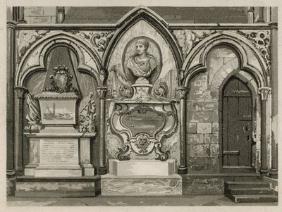Denkmäler und Statuen in der Westminster Abbey, London von English School
