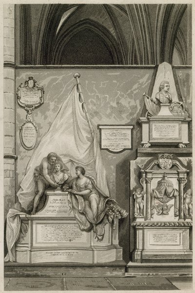 Denkmäler und Statuen in der Westminster Abbey, London von English School