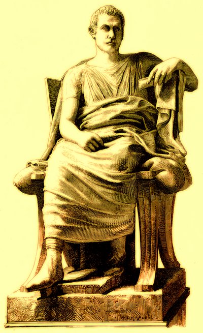 Menander, Illustration aus Geschichte Roms von Victor Duruy, veröffentlicht 1884 von English School