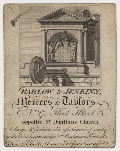 Händler und Schneider, Barlow & Jenkins, Visitenkarte von English School