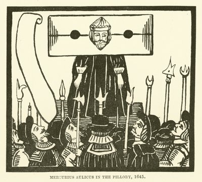 Mercurius Aulicus im Pranger, 1645 von English School
