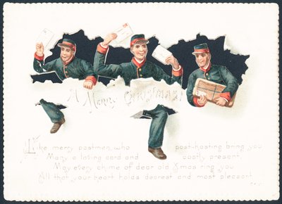 Fröhliche Postboten, Weihnachtskarte von English School