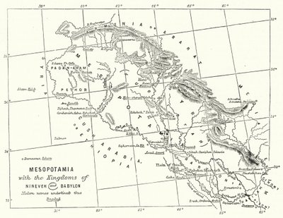 Mesopotamien mit den Königreichen Ninive und Babylon (Stich) von English School