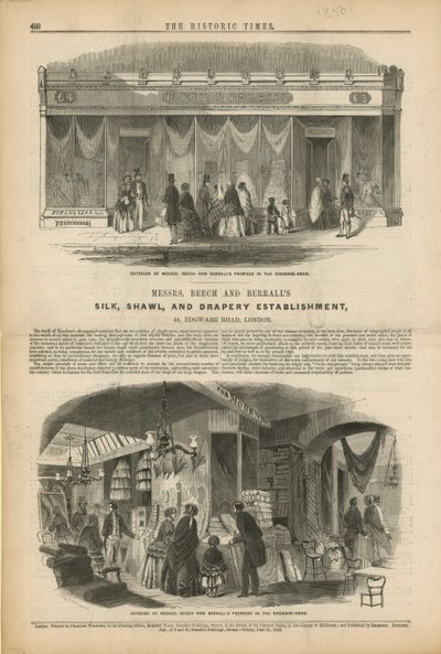 Breech und Berralls Seiden-, Schal- und Tuchgeschäft von English School