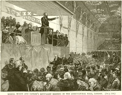 Erweckungstreffen von Moody und Sankey in der Agricultural Hall, London von English School