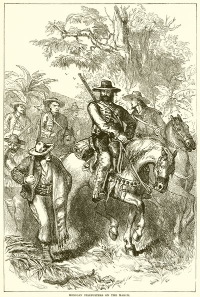 Mexikanische Filibuster auf dem Marsch von English School