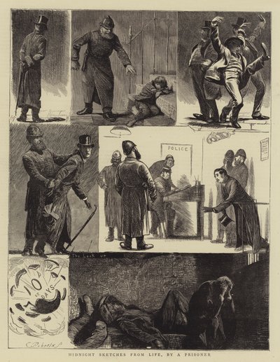 Mitternachtsskizzen aus dem Leben, von einem Gefangenen (Stich) von English School