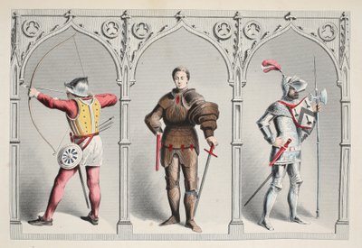 Militärische Kostüme in der Mitte des fünfzehnten Jahrhunderts von English School