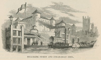 Millbank-Gefängnis und Dampfschiffanlegestelle von English School