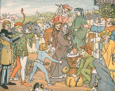 Der Wirt versammelt die Canterbury-Pilger von English School