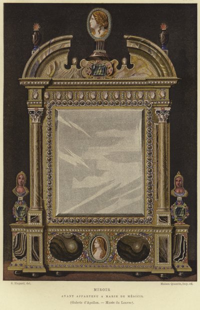 Spiegel, der Marie de Medici, Königin von Frankreich, gehörte von English School