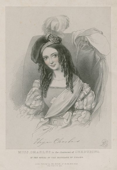Miss Charles in der Rolle des Cherubino in der Oper Die Hochzeit des Figaro von English School