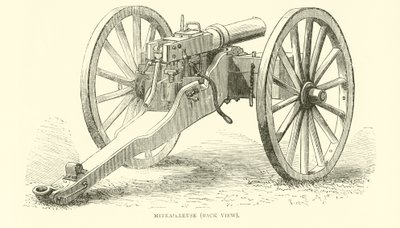 Mitrailleuse, Rückansicht, August 1870 von English School