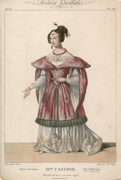 Mme Casimir in der Rolle der Antonia, Opera Comique von English School