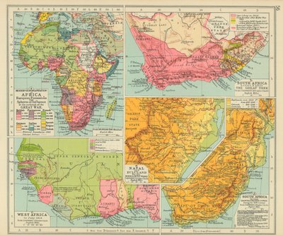 Moderne Europäisierung Afrikas: Europäische Besitzungen und Einflussbereiche beim Ausbruch des Großen Krieges von English School