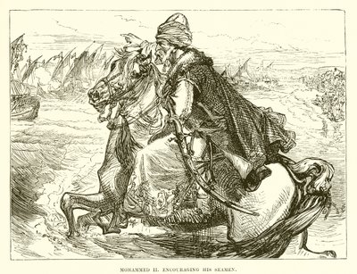 Mohammed II. ermutigt seine Seeleute von English School