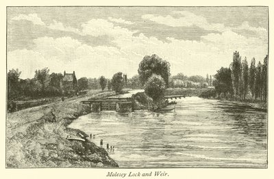 Molesey Schleuse und Wehr von English School