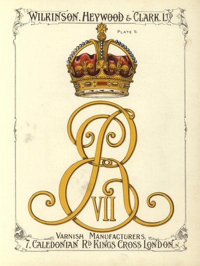 Monogramm von König Edward VII (Chromolithografie) von English School