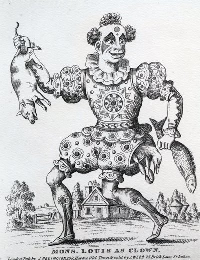 Mons. Louis als Clown, veröffentlicht von John Redington, 1860-1872 von English School
