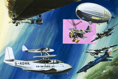 Montage von Flugzeugträgern von English School