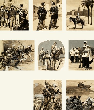 Montage von Bildern zur Fremdenlegion von English School
