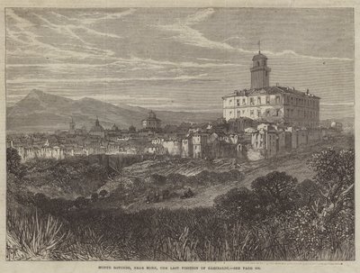 Monte Rotondo, bei Rom, die letzte Position von Garibaldi (Stich) von English School