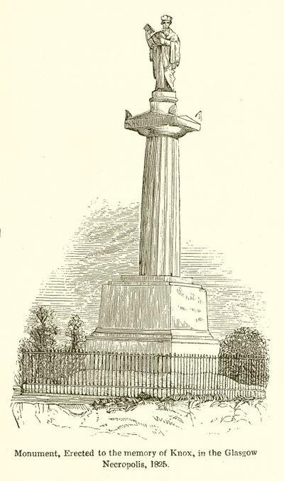 Denkmal, errichtet zum Gedenken an Knox, in der Glasgow Necropolis, 1825 von English School